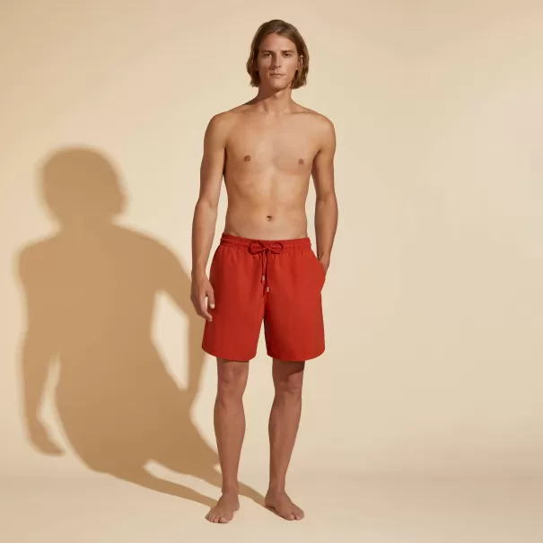 Promozione Rooibos / Rosso Pantaloncini Mare Uomo Tinta Unita - Vilebrequin X Highsnobiety Icone Moorea Uomo