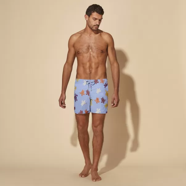 Vilebrequin Uscita Ricamo Men Swim Shorts Embroidered Tortue Multicolore - Limited Edition Uomo Divine / Blu