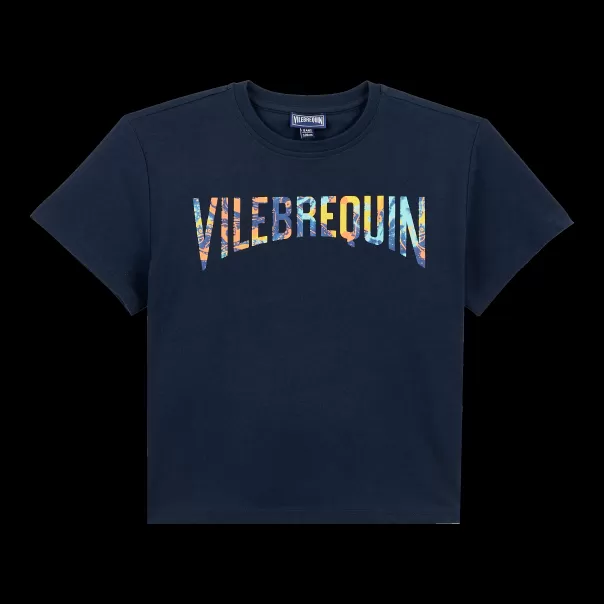 Boys Organic Cotton Oversize T-Shirt Poulpes Tie & Dye Vilebrequin Blu Marine / Blu Uomo Marca Padre & Figlio