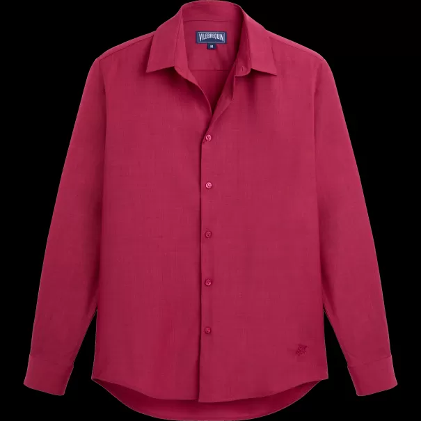 Uomo Vilebrequin Men Wool Shirt Solid Porpora / Rosso Affidabile Camicie