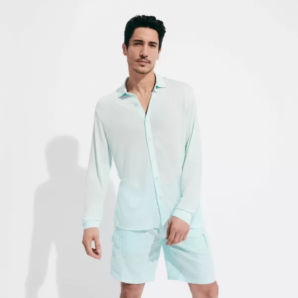 Vilebrequin Camicia Uomo In Jersey Tencel A Tinta Unita Camicie Uomo Prezzo Di Costo Thalassa / Blu