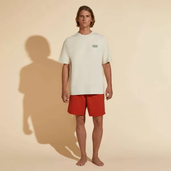 Prestigioso T-Shirt Uomo In Cotone Tinta Unita - Vilebrequin X Highsnobiety Tofu / Beige T-Shirts Uomo
