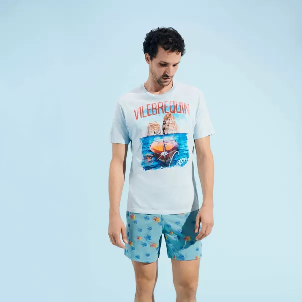 T-Shirts Vilebrequin Divine / Blu Punto Vendita Uomo T-Shirt Uomo In Cotone Capri