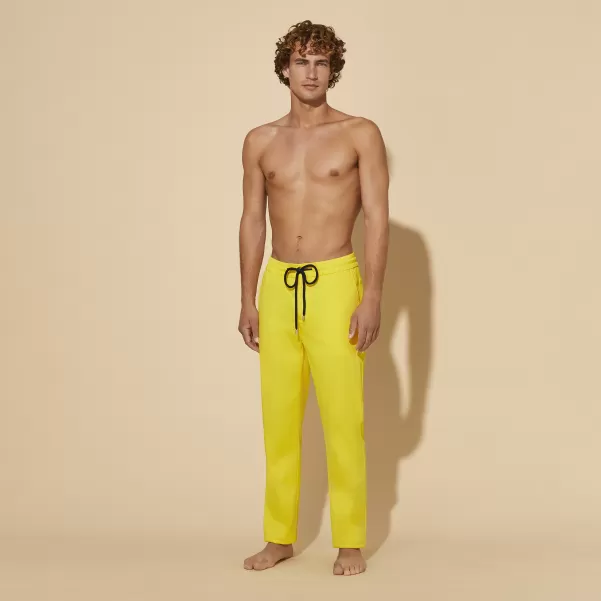 Chic Uomo Vilebrequin Sole / Giallo Pantaloni Jogger Uomo In Cotone E Modal Pantaloni