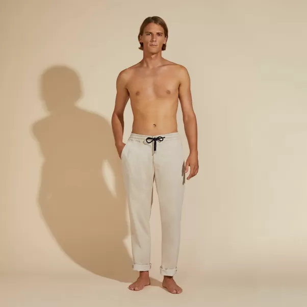 Pantaloni Esclusivo Pantaloni Jogger Uomo In Cotone E Modal Vilebrequin Uomo Hemp / Beige