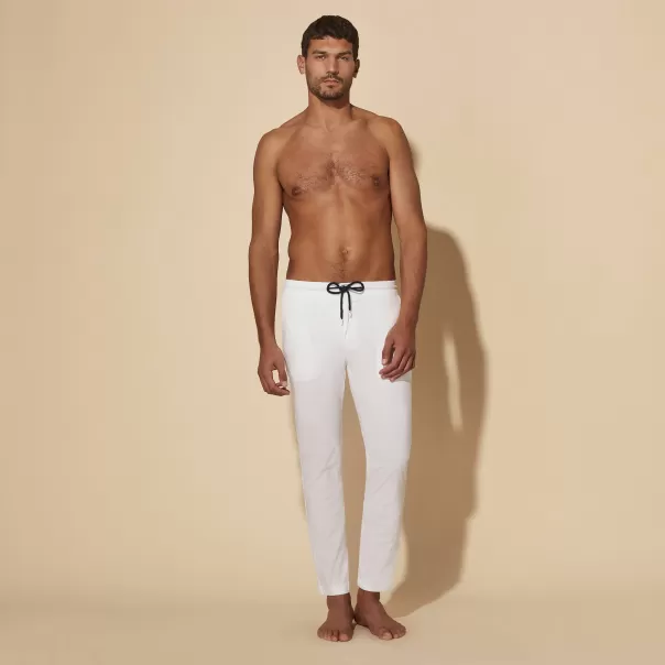 Uomo Bianco / Bianco Vilebrequin Pantaloni Pantaloni Joggers Uomo In Popeline Di Tencel Popolarità