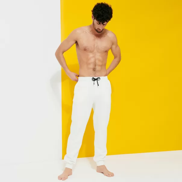 Chic Off White / Bianco Uomo Vilebrequin Pantaloni Pantaloni Da Jogging Uomo In Cotone Tinta Unita