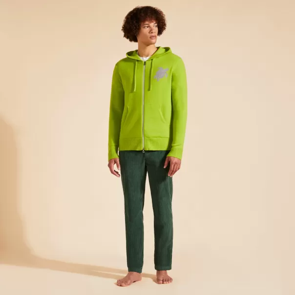 Pullover E Cardigan Uomo Matcha / Verde Acquistare Vilebrequin Men Full Zip Cotton Cashmere Cardigan