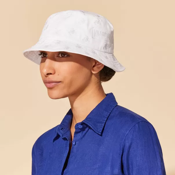 Cappelli Vilebrequin Bianco / Bianco Embroidered Bucket Hat Tutles All Over Decorativo Uomo