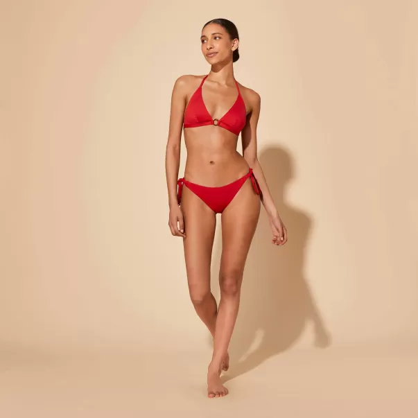 Vilebrequin In Linea Top Bikini Donna All'americana Plumetis Bikini Moulin Rouge / Rosso Donna