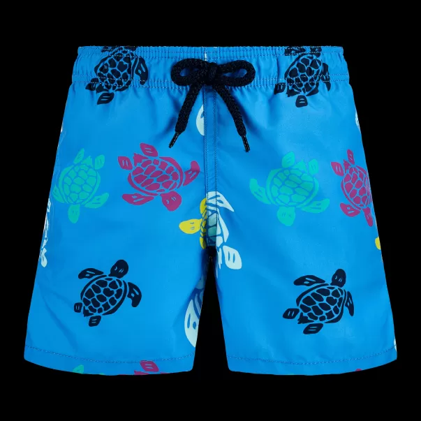 Boys Swim Shorts Ronde Des Tortues Multicolore Bambino Classico Sconto Vilebrequin Earthenware / Blu