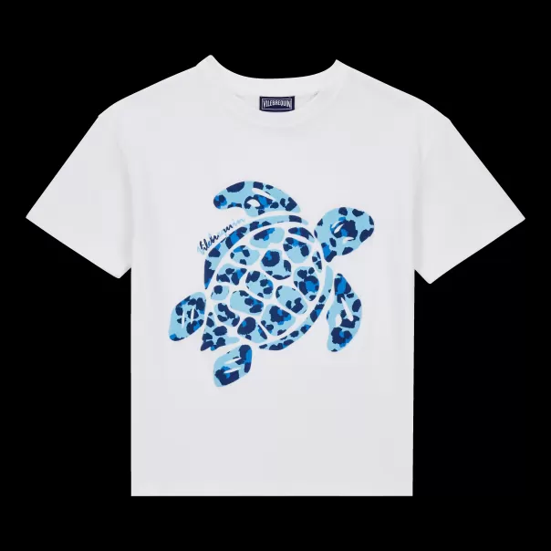 Accattivante Bambino Vilebrequin Bianco / Bianco T-Shirts T-Shirt Turtles Leopardata Bambino