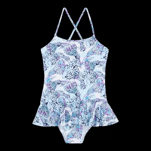 Bianco / Bianco Intero 2024 Girls One-Piece Swimsuit Isadora Fish Vilebrequin Bambina