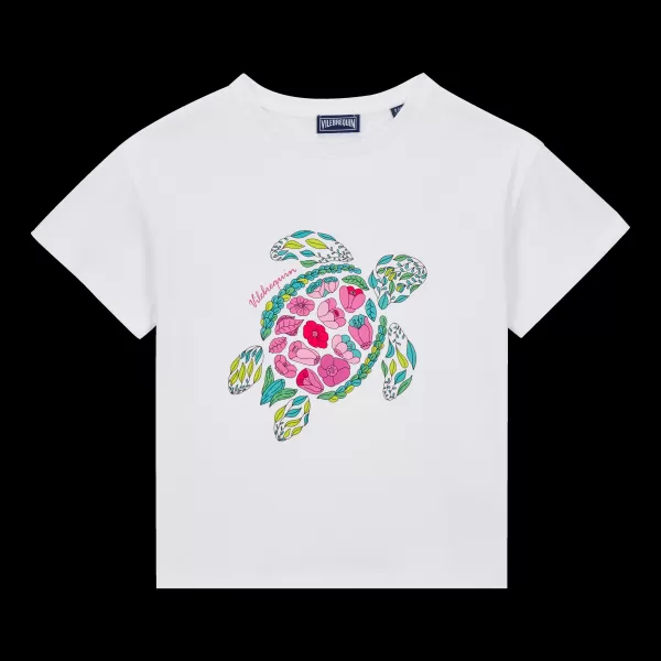 T-Shirts Vilebrequin Bianco / Bianco T-Shirt Provencal Turtle Bambina Bambina Punto Vendita