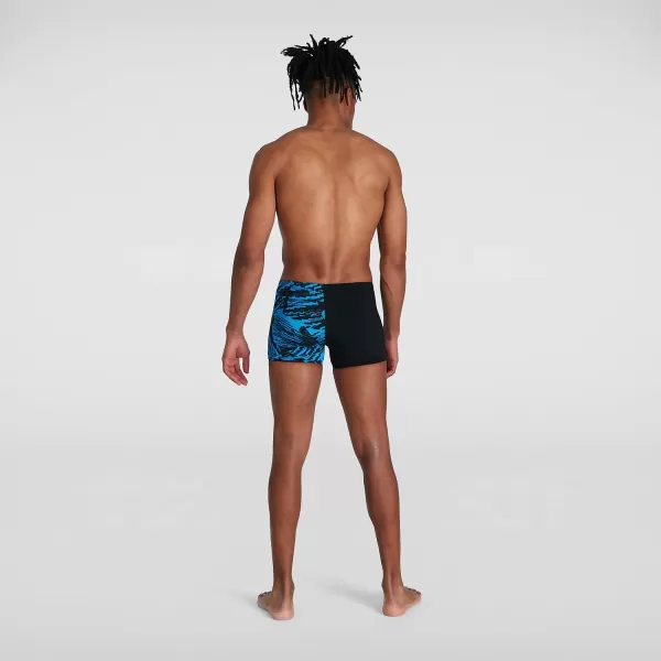 Aquashort Uomo Allover V-Cut Nero/Blu Pantaloncini Uomo Speedo