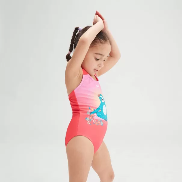 Costume Da Bagno Neonata Stampa Digitale Corallo/Rosa Speedo Costumi Per Bambina Bambini