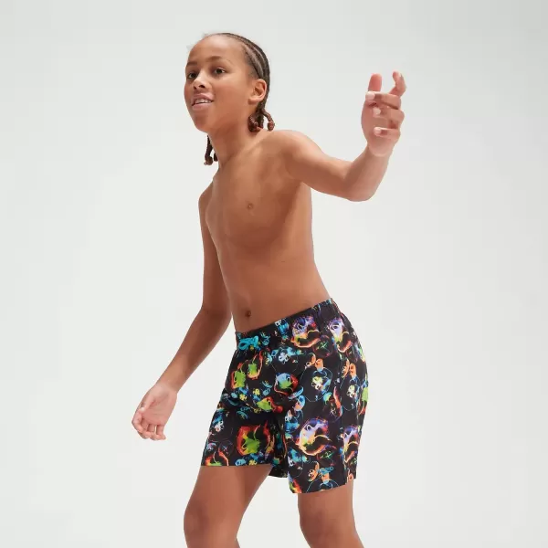 Bambini Costumi Per Bambino Pantaloncini Da Bagno Bambino Stampa Digitale 38 Cm Nero/Blu Speedo