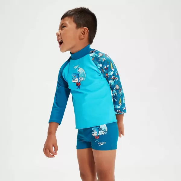 Maglia Protettiva Neonato A Maniche Lunghe Blu Costumi Per Bambino Speedo Bambini